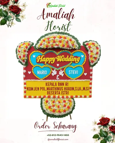 Karangan Papan Bunga Pernikahan di Beseran